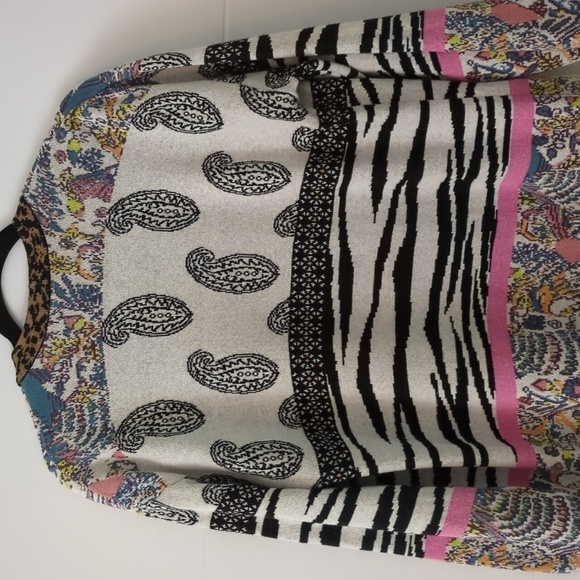 Anthropology Bricolage Open Front Fall Boho Cardigan Multicolor Paisley Sz XS - Picture 10 of 12